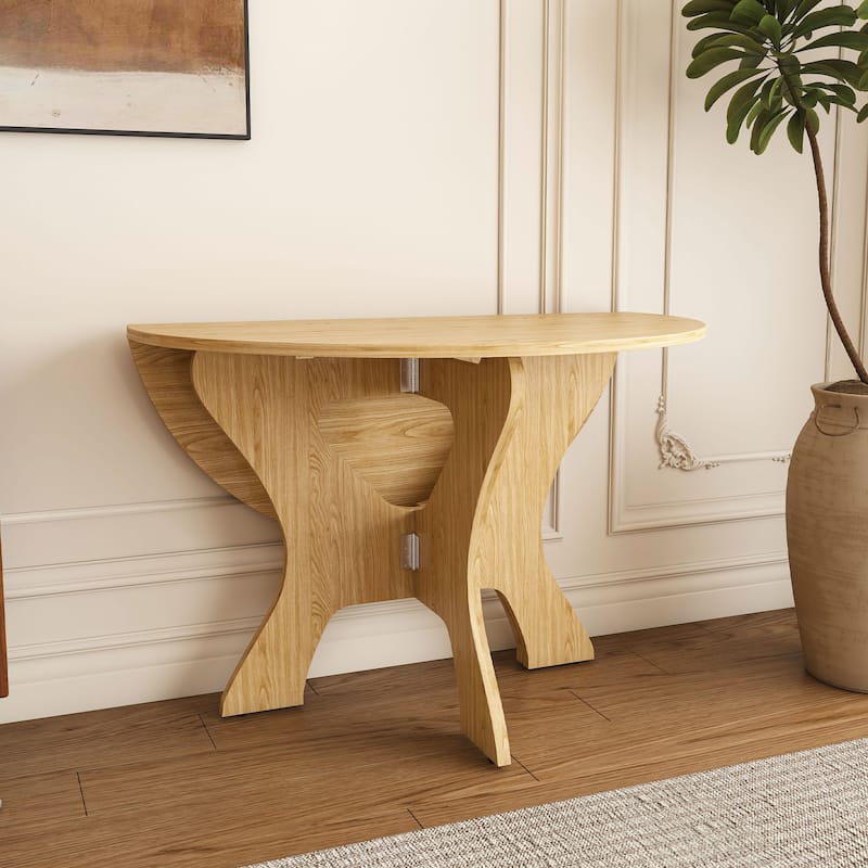 43" Folding Dining Table for Small Spaces - MDF, Space-Saving for Indoor & Outdoor