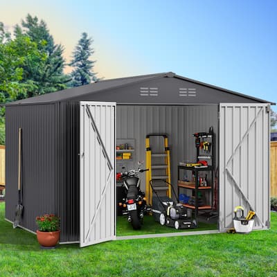 Moasis 10 ft. W x 8 ft. D Steel Storage Shed