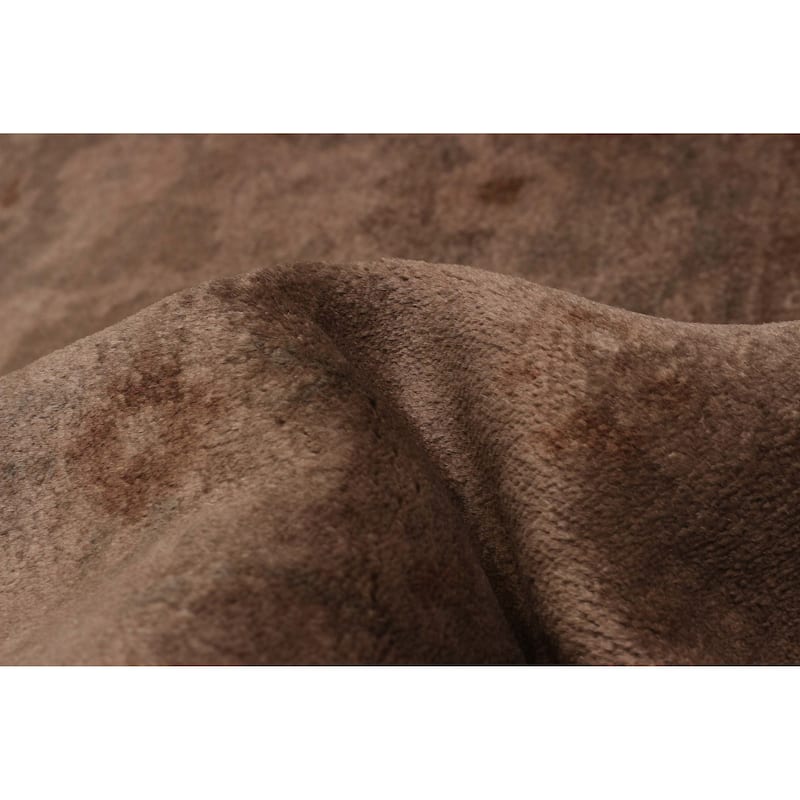 ECARPETGALLERY Hand-knotted Vibrance Dark Brown Wool Rug - 6'1 x 8'9