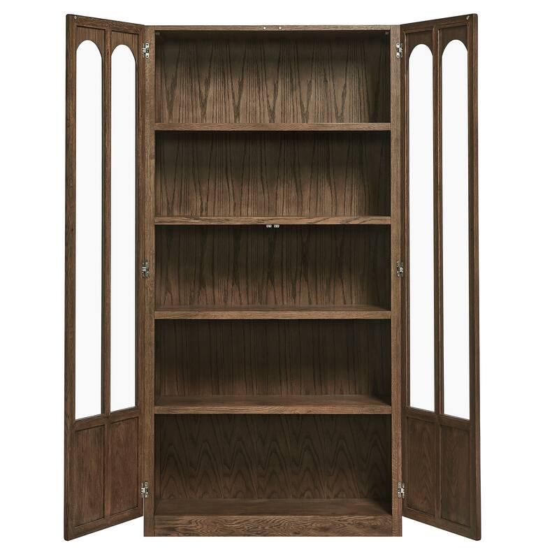 Anwen Solid Wood and Glass Display Cabinet
