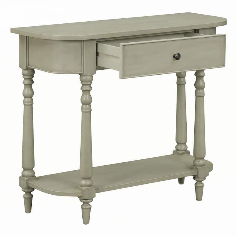 Narrow Console Table with Curved Corner (Gray)