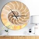 preview thumbnail 7 of 8, Designart 'Golden Nautilus Shell Pattern' Oversized Coastal Wall CLock