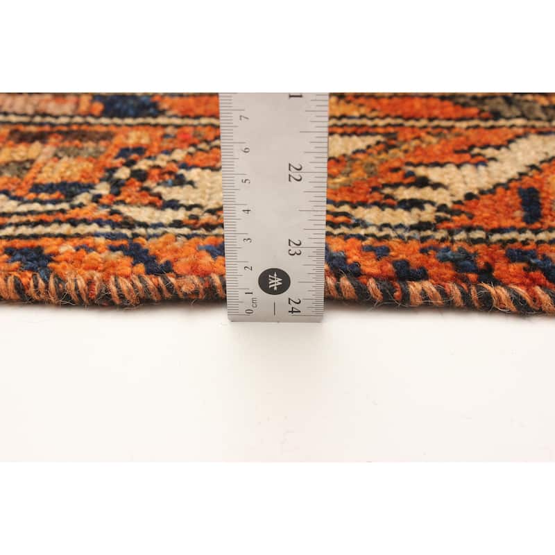 ECARPETGALLERY Hand-knotted Melis Vintage Copper Wool Rug - 3'11 x 11'10