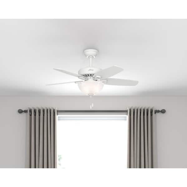 slide 2 of 21, Hunter 42" Builder Ceiling Fan with LED Light Kit and Pull Chain Snow White