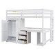 preview thumbnail 14 of 28, Full Size Wood Loft Bed with Wardrobe, Desk and Drawers