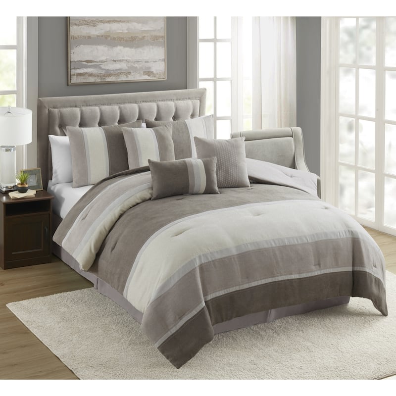 Harvey 7 Piece Suede Comforter Set