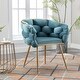 preview thumbnail 2 of 3, Velvet Accent Chairs, Set of 2 - Blue