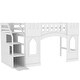 preview thumbnail 16 of 18, Twin Size Wooden Loft Bed Frame with Storage Staircase and Window