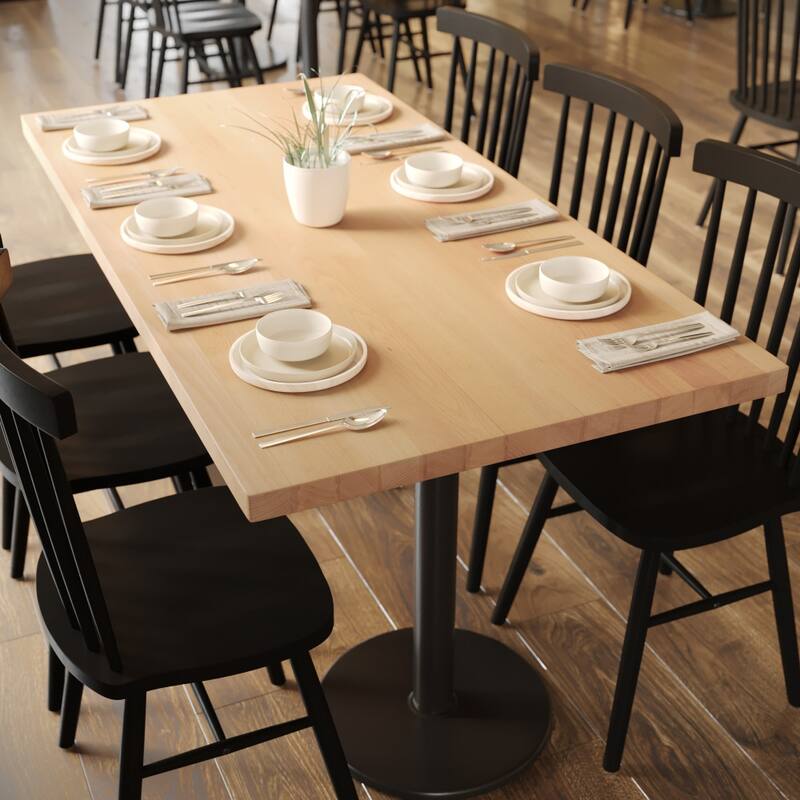Commercial Solid Wood Tabletop with Support Bars for Indoor Use