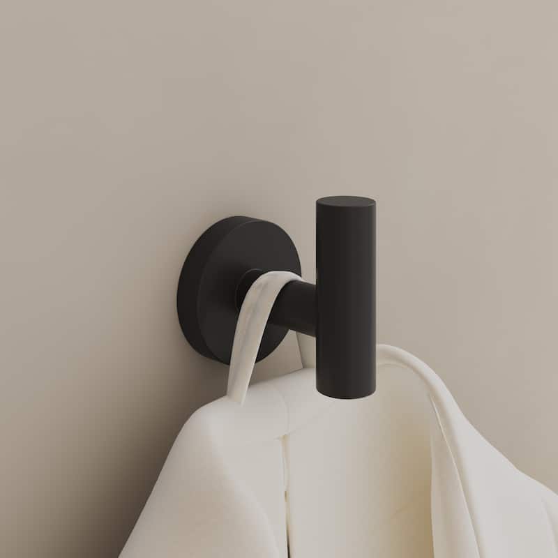 4-Piece Bathroom Hardware Accessories Set, Wall Mount Towel Bar, Toilet Paper Holder, Hand Towel Rack 1 Towel Hooks