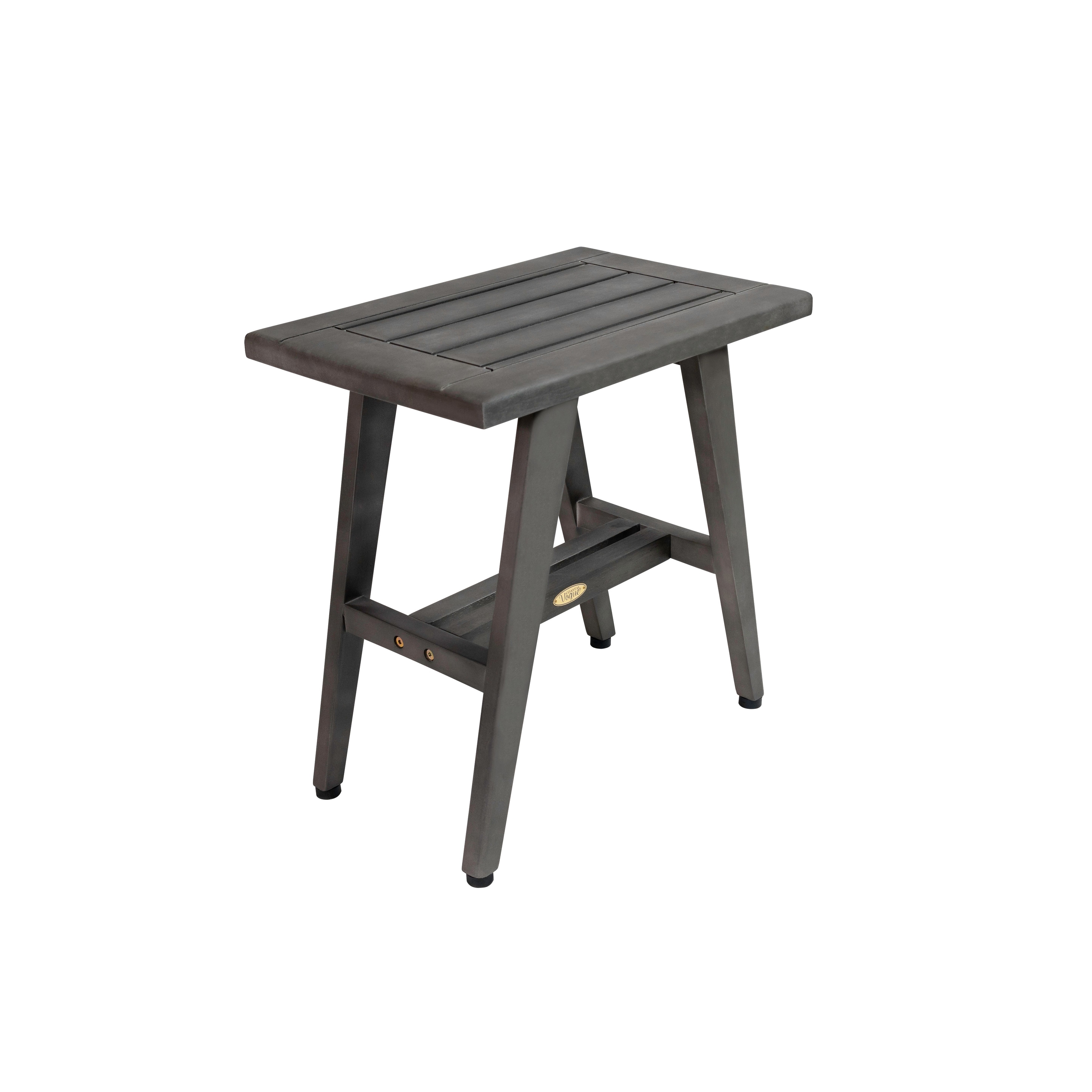 CoastalVogue MidCentury Antique Gray 18" Teak Shower Bench