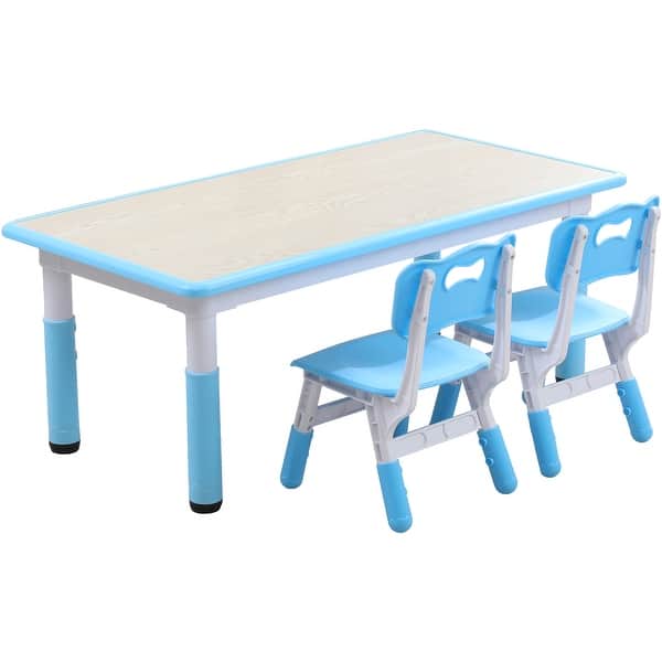slide 2 of 20, YUKOOL Kids Study Table and Chairs Set - Adjustable Height and Stylish Design