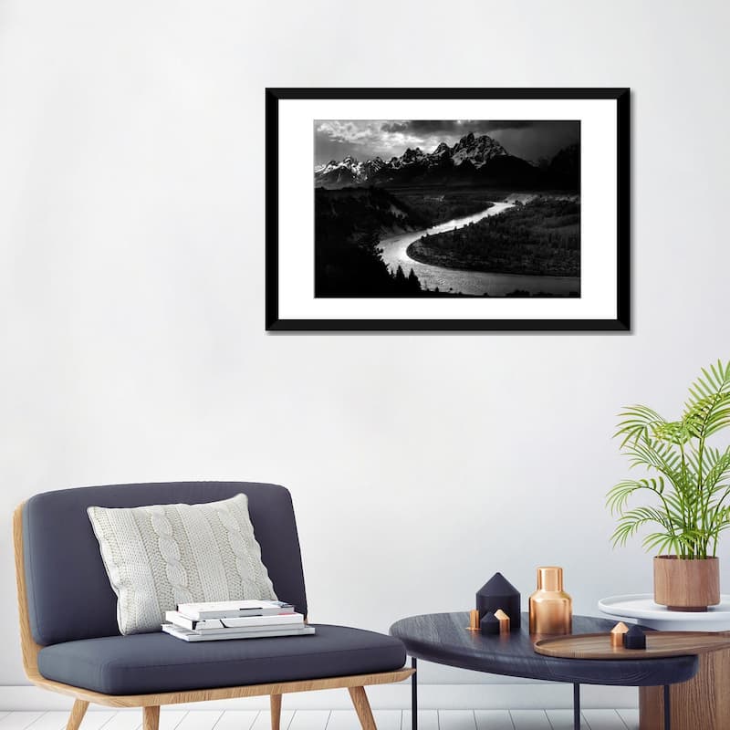 iCanvas "The Tetons - Sn-ke River" by Ansel Adams