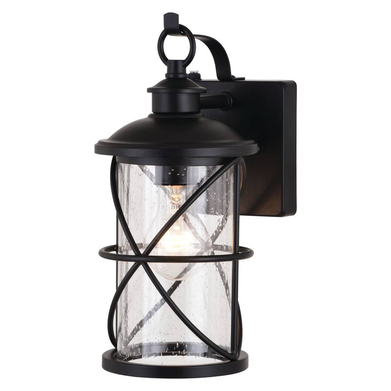 James Allan VXWS15959 Oculus 12" Tall Outdoor Wall Sconce with Seedy - Black