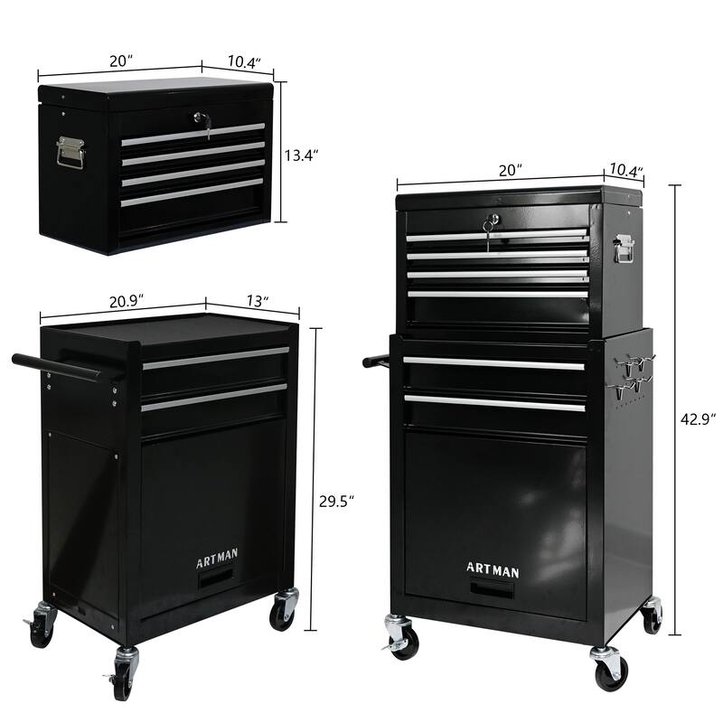 6-Drawer Rolling Tool Chest with Wheels for Garage, Workshop, Auto Repair