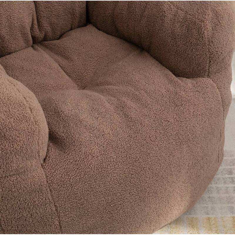 Soft Teddy Cloth Bean Bag Chair Tufted Foam Filling