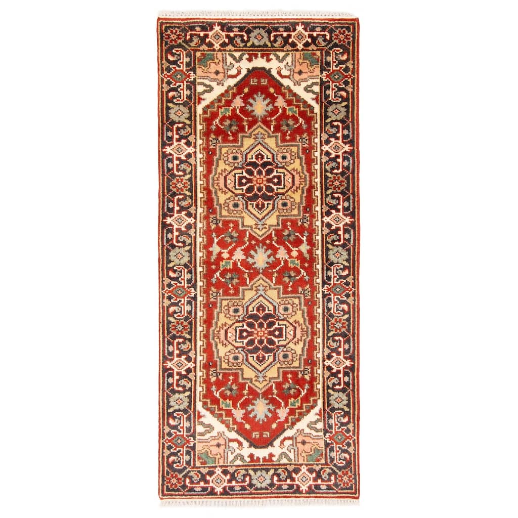 ECARPETGALLERY Hand-knotted Serapi Heritage Red Wool Rug - 2'6 x 6'1