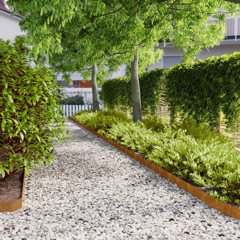 vidaXL Lawn Edgings Landscape Border Outdoor Garden Flexible Corten steel - 3.9" x 40.6"/ 10