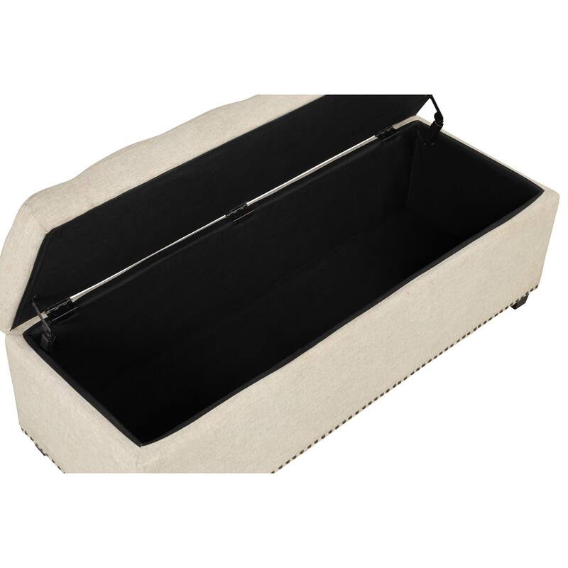 DH Basic Modern Brian 48-inch Rectangular Linen Storage Ottoman Bench by Denhour