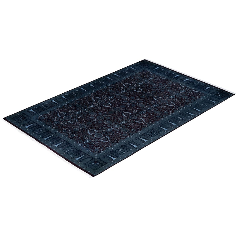 Fine Vibrance One-of-a-Kind Hand-Knotted Area Rug - Gray, 5' 10" x 9' 0" - 5' 10" x 9' 0"