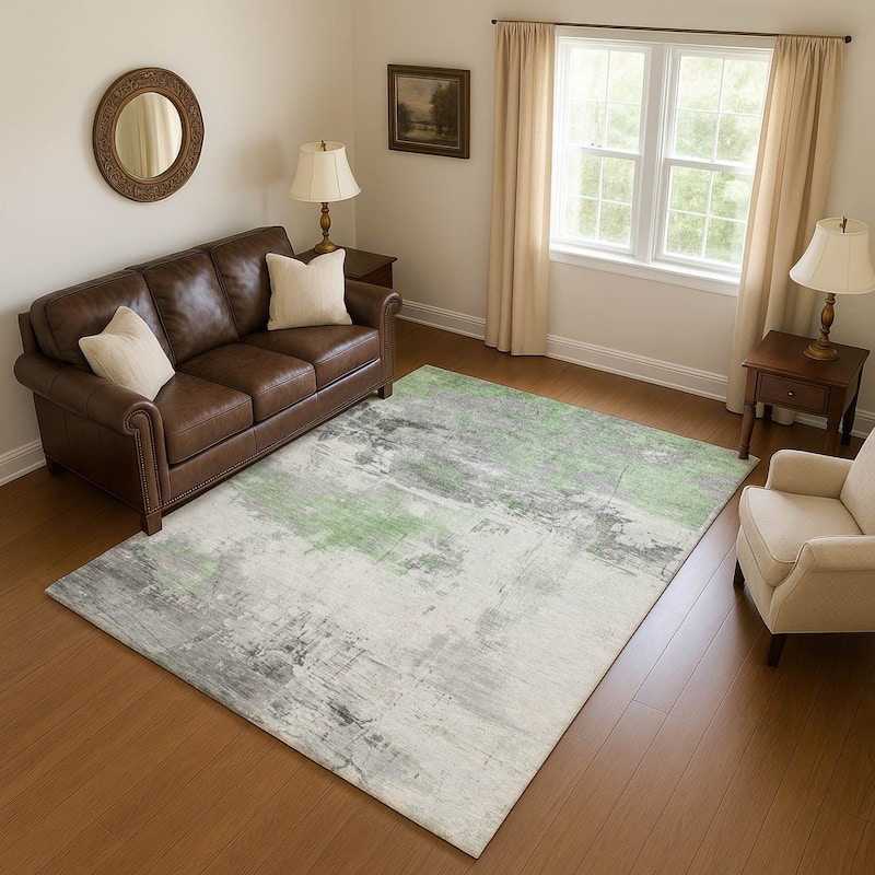 Premium Washable Super Soft Abstract Chic Mayfield Rug - Aloe - 8' x 10'