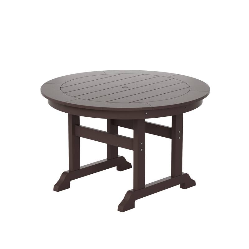 Laguna Hdpe All Weather Outdoor Patio Dining Set with Round Table, Armless Chairs (5-Piece Set)