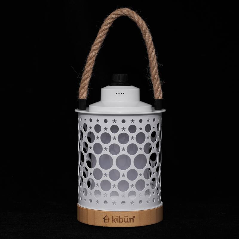 Kibun by Bulbrite Stargaze Cordless LED Outdoor Table Lamp with Dimmer, 3-Level Brightness with Dual Power Source