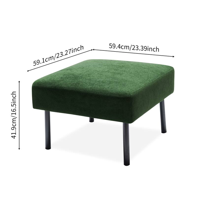 L-Shaped 2 Seater Sofa with Ottoman, Modern Polyester Fabric Loveseat Sofa, Comfy Small Couches for Small Space