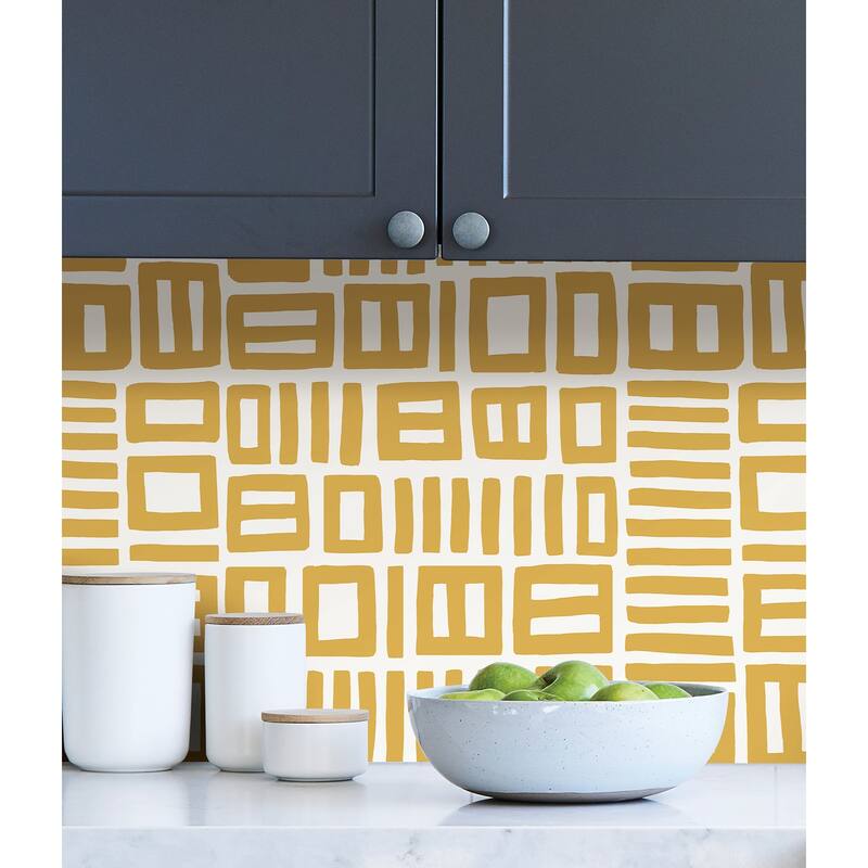 Black Pepper Paperie Yellow Traverse Peel & Stick Wallpaper
