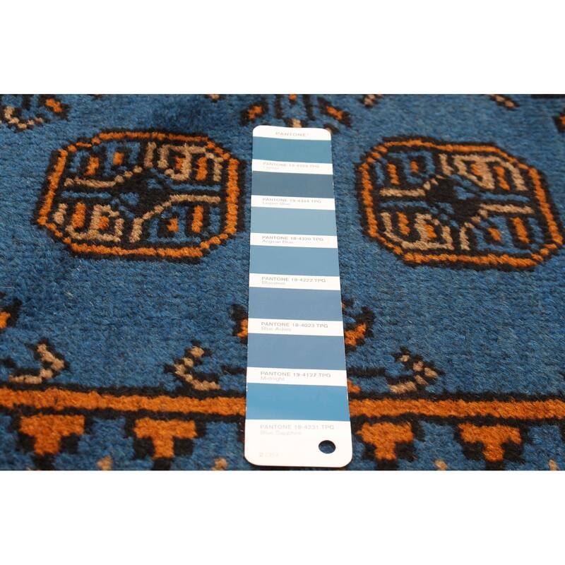 ECARPETGALLERY Hand-knotted Afghan Blue Wool Rug - 4'11 x 6'3