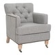 preview thumbnail 4 of 8, SAFAVIEH Manchester Light Grey Tufted Club Chair - 28" x 34.4" x 32.7"