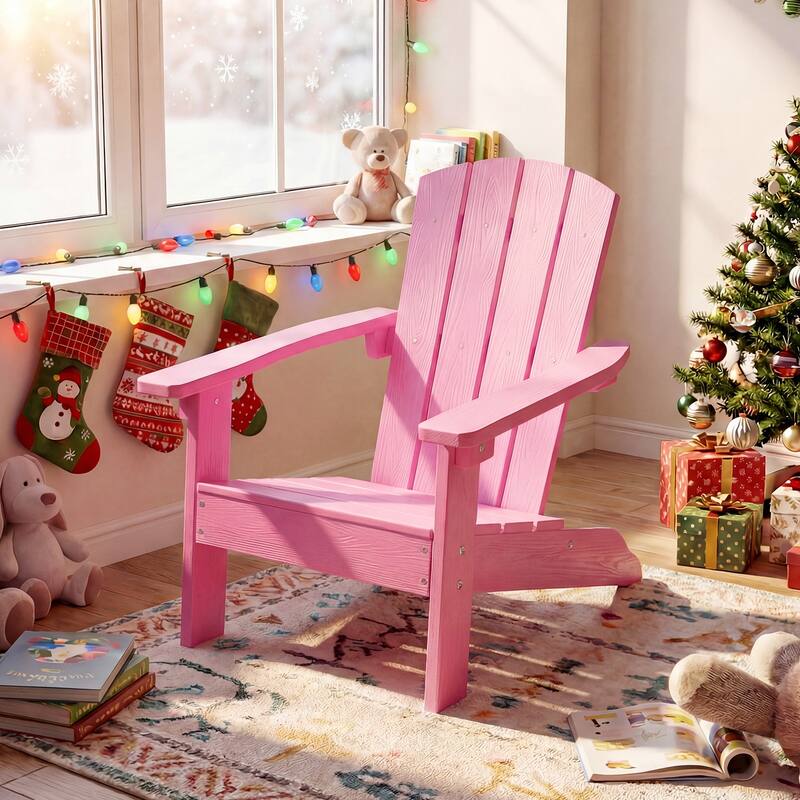 Gymax 4PCS Kid's Adirondack Chair All-Weather HDPE Toddler Lawn Chair