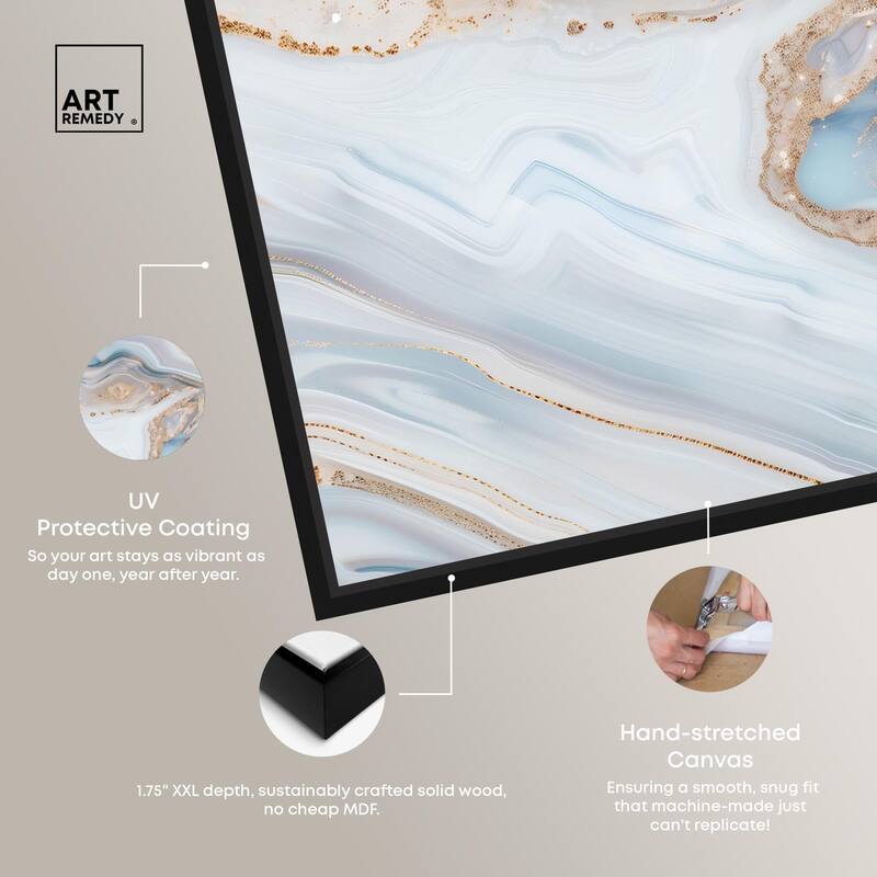 Icy Glitter Stone I Canvas by Art Remedy