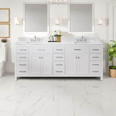 PROOX Freestanding Bathroom Vanity Engineer Stone with Ceramic Rectangular Sink