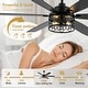 preview thumbnail 7 of 38, Cusp Barn 52/60/72 Inch Farmhouse Caged Ceiling Fan with Lights and Remote, Industiral 6 Speeds Chandelier Ceiling Fan