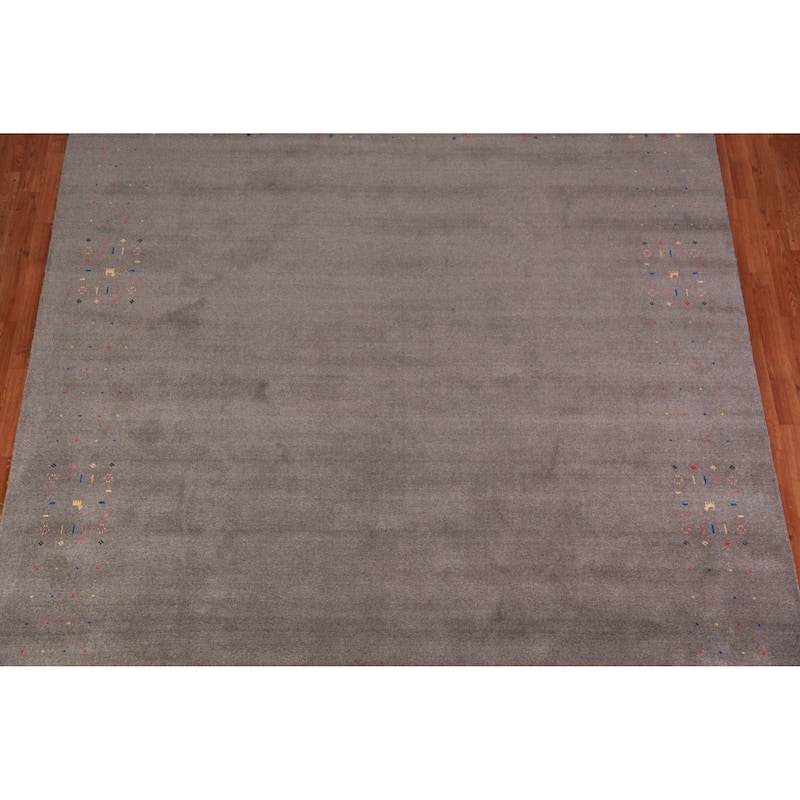 Tribal Gabbeh Indian Area Rug Hand-Knotted Bedroom Wool Carpet - 8'5" x 9'9"