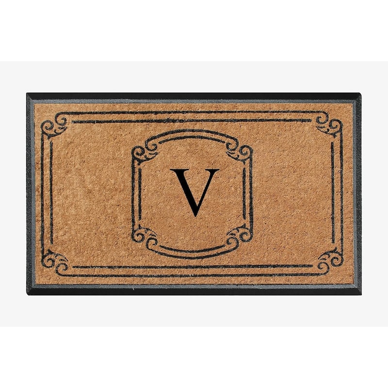 A1HC Natural Coir Monogrammed Door Mat For Front Door, 30"x48"