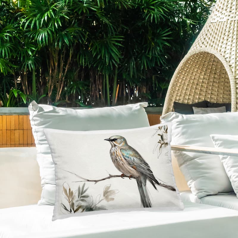 Stupell Stoic Bird Wildlife Study Printed Outdoor Throw Pillow Design by LSR Creative Studio