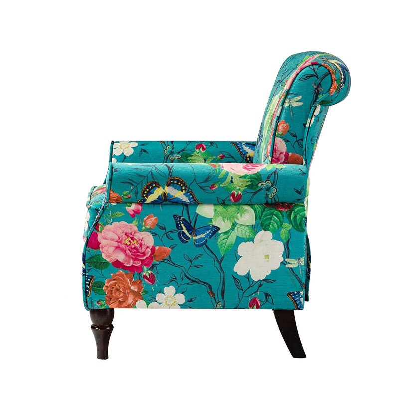 Nyctelius Nailhead Trim Traditional Accent Armchair with Rolled Arms by HULALA HOME