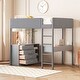 preview thumbnail 38 of 108, Kids Loft Bed Elegance Teddy Fleece Loft Bed with Full Length Guardrail, Storage Shelf, 4 Drawers, and Convertible Desk