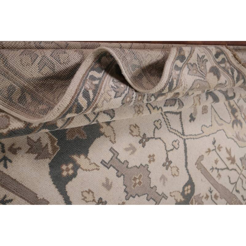 Earth Tone Oushak Area Rug Handmade Wool Carpet - 9'0"x 12'0"