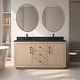 preview thumbnail 111 of 117, Vanity Art Bathroom Vanity with Sink and Top 60" (Double Sink) - Light Wheat/Limestone