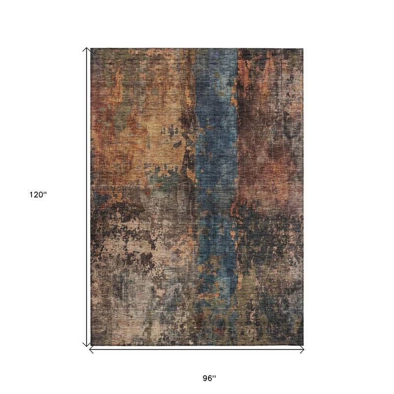 HomeRoots Abstract Transitional Rectangle Outdoor Rug