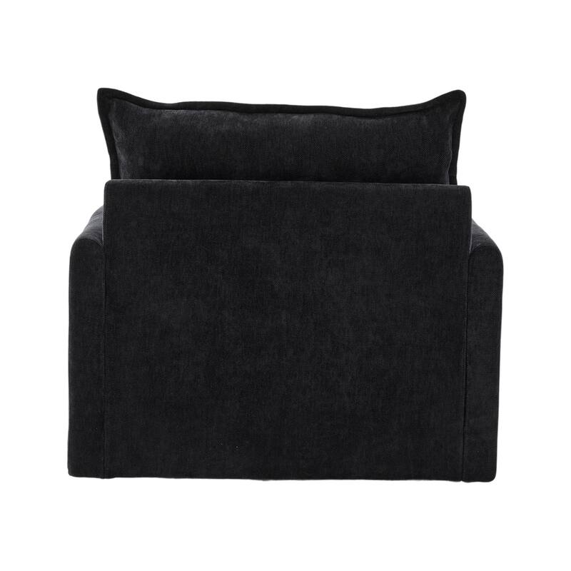 GDFStudio - Chenille 36.22" Swivel Barrel Chair