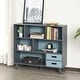 preview thumbnail 2 of 9, 3-Tier Child Bookcase Open Shelves Cabinet Floor Standing Cube Storage Organizer with Drawers