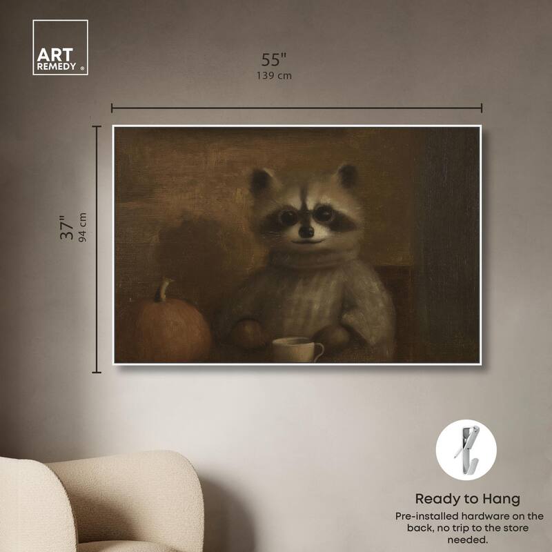 Raccoon Reverie Canvas by Art Remedy