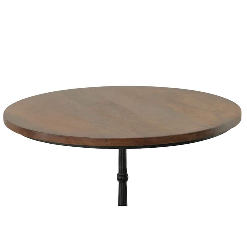 Round Top Wooden Bistro Table - 30" - Chestnut Brown and Black