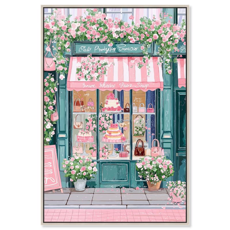 Whimsical Storefront Canvas by Art Remedy - 30" x 45" - Silver