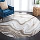 SAFAVIEH Craft Clytie Modern Abstract Marble Pattern Rug - 8' Round - Gold/Grey