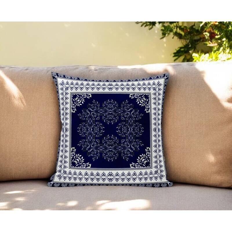 HomeRoots 20"x20" Muted Magenta Cream Blown Seam Suede Geometric Throw Pillow - 18.00' X '5.00' X '18.00